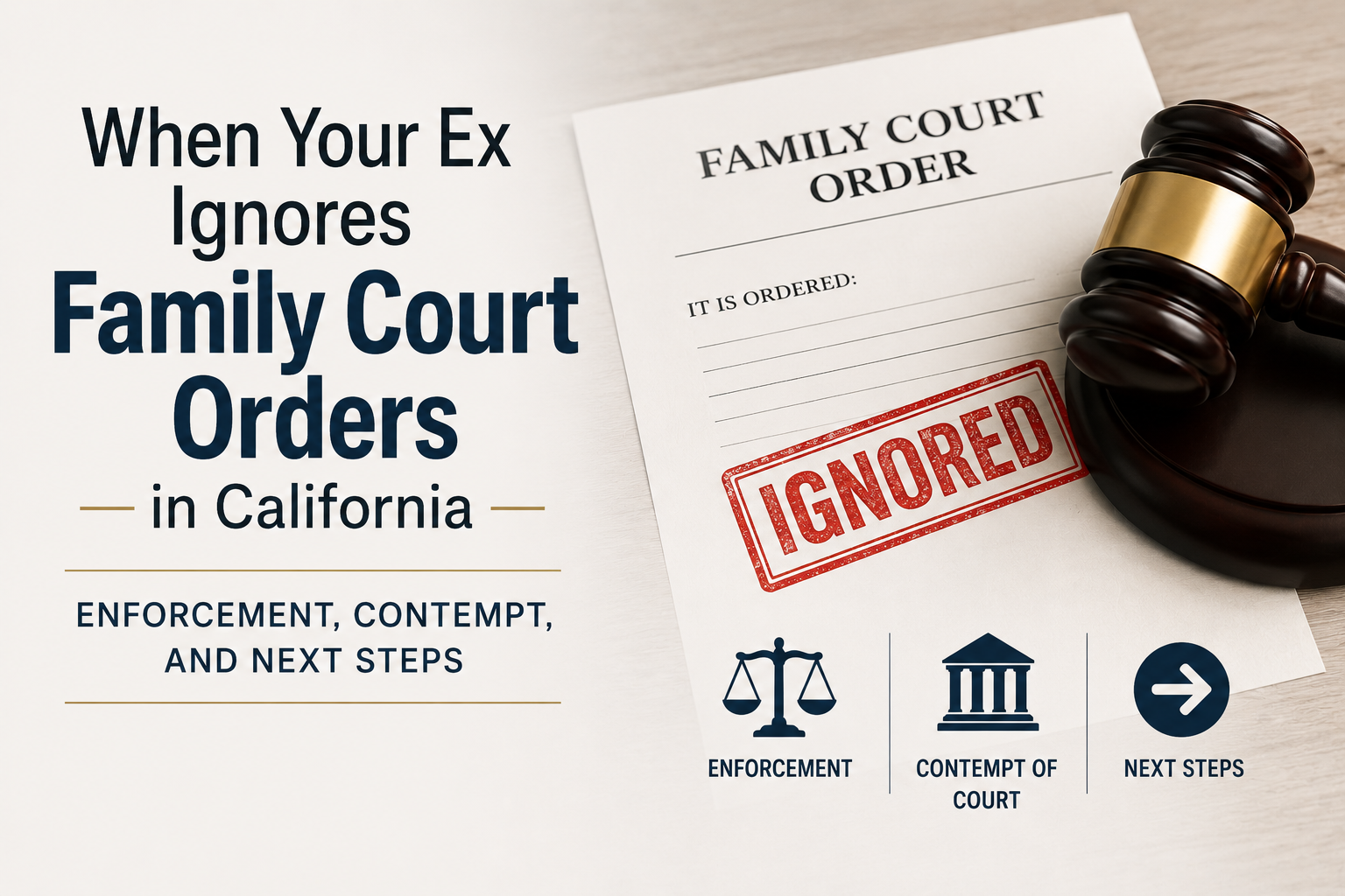 When Your Ex Ignores Family Court Orders in California: Enforcement, Contempt, and Next Steps