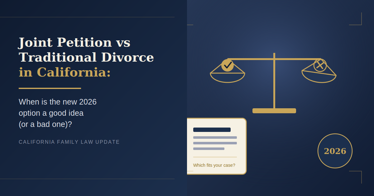 Joint Petition vs Traditional Divorce in California: When Is the New 2026 Option a Good Idea (or a Bad One)?