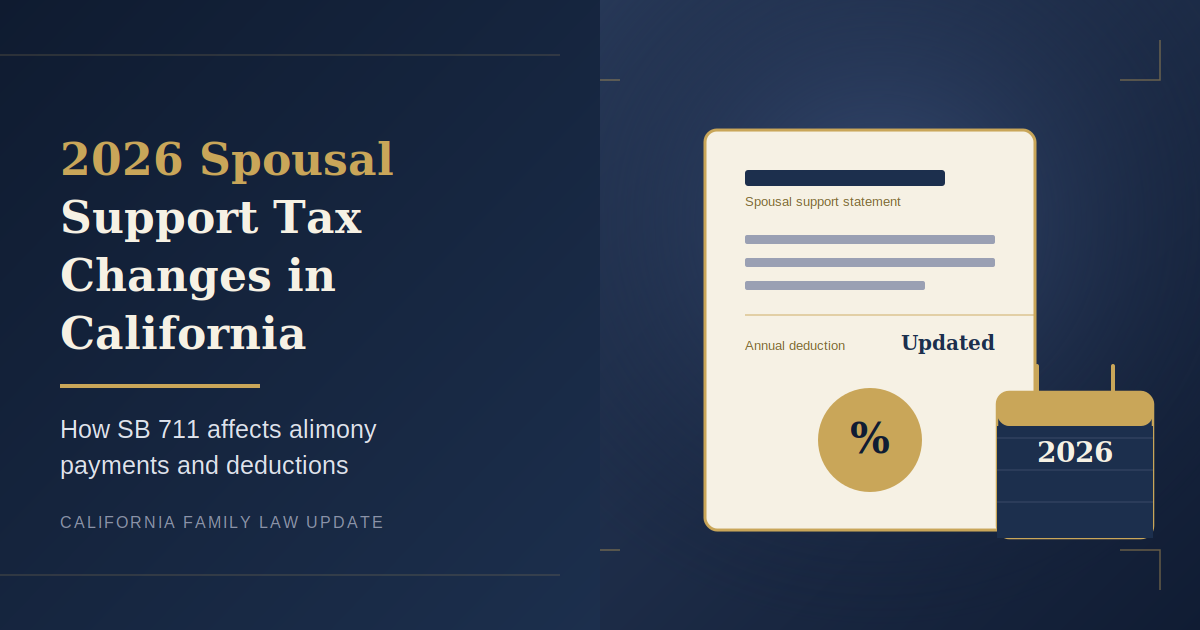 2026 Spousal Support Tax Changes in California: How SB 711 Affects Alimony Payments and Deductions